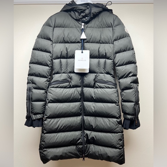MONCLER Betulong dark green puffer hooded jacket size 00 NWT - Picture 7 of 16